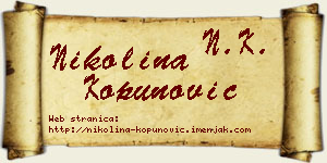Nikolina Kopunović vizit kartica
